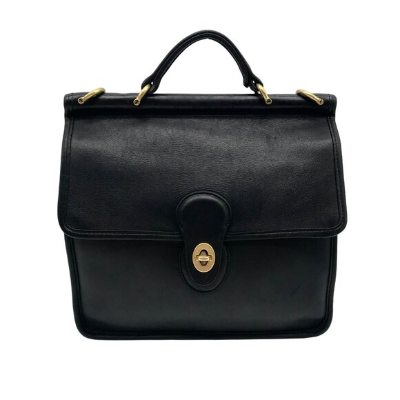 Coach Black Leather Vintage Willis Convertible Satchel 9927 - Picture 1 of 12